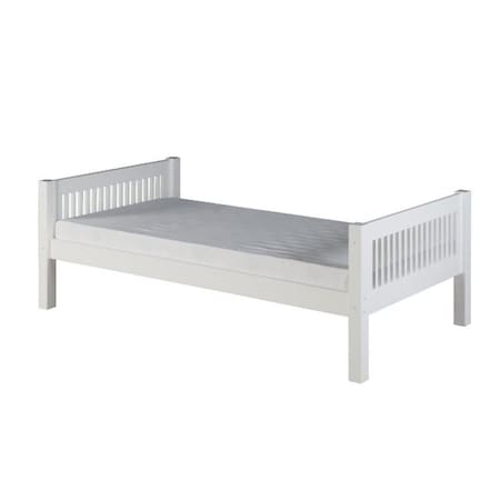Convenience Concepts C113-Wh Platform Bed With Mission Headboard White Finish, Twin Size Mattress HI1527659